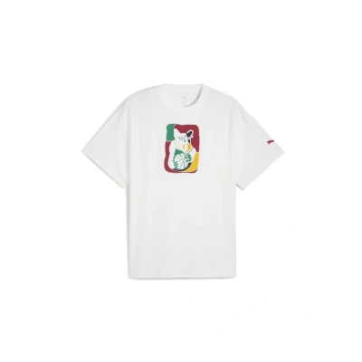Afbeelding van Puma Dylan Exhibit Basketball Tshirt print, Heren, Maat: Large, White