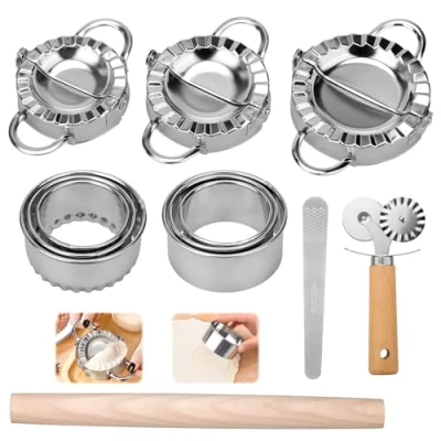 Afbeelding van Kigniote Set van 12 raviolivormen Roestvrij staal Voor ravioli tortellini, empanadas, gyoza, keukengereedschap, dumplings,