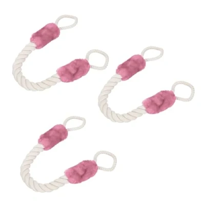 Afbeelding van Relaxdays deurstopper set van 3 deurklink 60 cm kinderen huisdieren maritiem beige roze