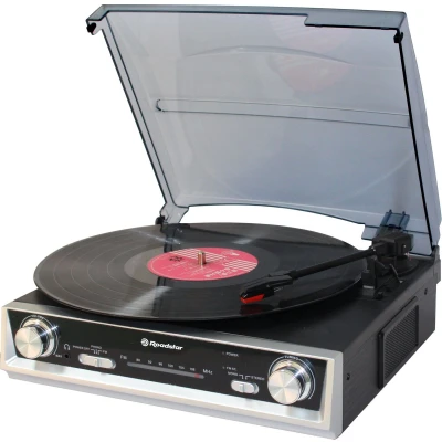 Afbeelding van Roadstar Platenspeler (Halfautomatisch), Platenspeler, Zwart, Zilver