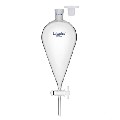 Afbeelding van Labasics Kegelvormige scheidingtrechter, 1000 ml, zware wand van borosilicaatglas met 24/29 afdichtingen en PTFE afsluitkraan