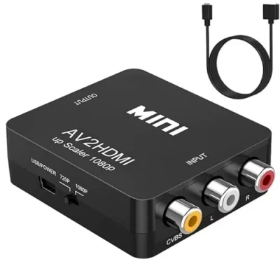 Afbeelding van Lerkely RCA naar HDMI adapter, AV converter, 3RCA converter voor Xbox PS4 PS3 PS2 TV STB VHS DVD camera