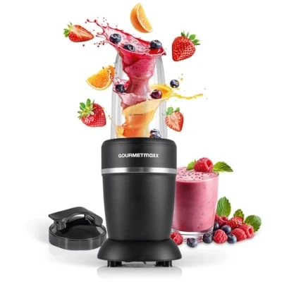 Afbeelding van GOURMETmaxx Voedingsmixer 4 st. pureren, hakken, malen met deksel om mee te nemen