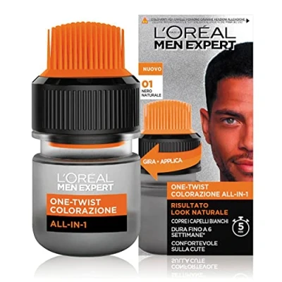 Afbeelding van L&#039;Oréal Paris Men Expert One Twist All in haarverf voor heren, natuurlijk resultaat, eenvoudig en snel aan te brengen, zwart (01)