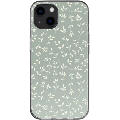 Afbeelding van imoshion hoesje Geschikt voor iPhone 13 Design Smoke Green Flowers