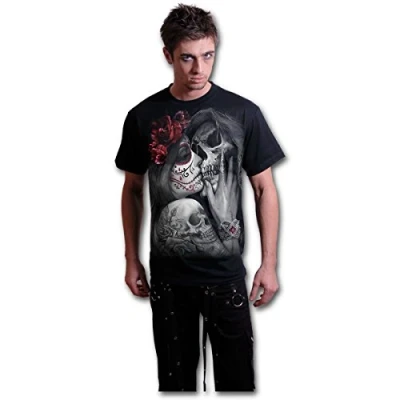 Afbeelding van Spiral Dead Kiss T shirt zwart, zwart.