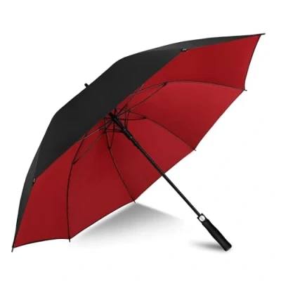 Afbeelding van ZOMAKE Grand Parapluie De Golf XL,Parapluies Grande Taille 2 3 Personnes Anti Tempete,Extra Large Automatique Umbrella Double Canopée Homme Femme,(Noir/Rouge NEW)