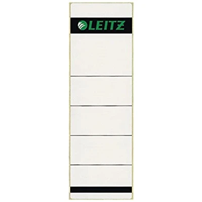 Afbeelding van Leitz Zelfklevende etiketten voor ordners, papieren omslag en achterkant, 80 mm, breed, kort, 61,5 x 192 papier, 16 421 085, grijs, 100 stuks