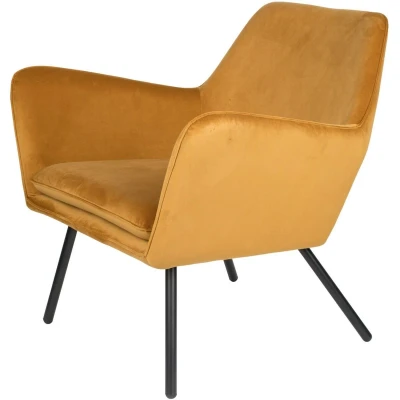 Afbeelding van Berg fauteuil velvet goud / geel