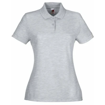 Afbeelding van Fruit Of The Loom Dames Fit 65/35 Poloshirt Korte Mouwen (Heather Grijs) Maat 2XL