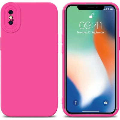 Afbeelding van Cadorabo Hoesje geschikt voor Apple iPhone XS MAX in Fluid HOTPINK Beschermhoes gemaakt van flexibel TPU silicone Cover Case