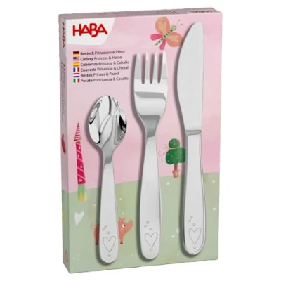 Afbeelding van Haba Kinderbestek Prinses en Paard, 3dlg.