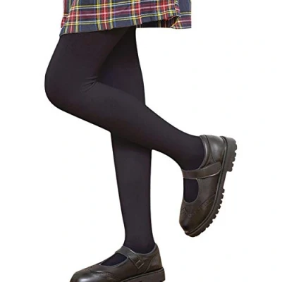 Afbeelding van LOLANTA Winterpanty voor meisjes, dik, fleece, gevoerd, schooluniform, zachte en rekbare panty, 3 11 jaar, zwart.