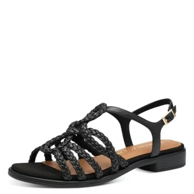 Afbeelding van Marco Tozzi Sandalen, Dames, Maat: 37, Black Hoogwaardig imitatieleer