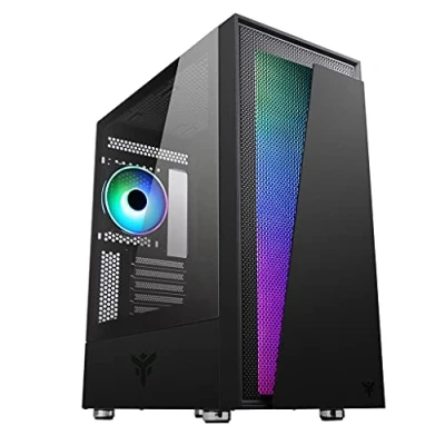 Afbeelding van ATX Vertibra V210 RGB Midtower behuizing met glasplaat, zwart