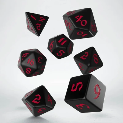 Afbeelding van Q Workshop Classic Runic Black &amp; Red Dice Set (7)