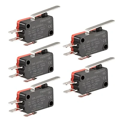 Afbeelding van Heschen 5 x V 162 1C25 SPDT microschakelaar met korte scharnier, 16 A, 250 VAC