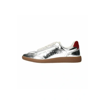 Afbeelding van Sacha Dames Zilveren metallic leren sneakers Maat 38