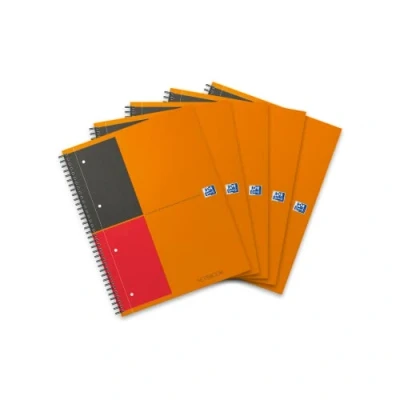 Afbeelding van Oxford Office Notebook 100104036 Notitieboek, gelinieerd en rand, 23 x 29,7 cm, 160 pagina&#039;s, 80 g, 5 stuks
