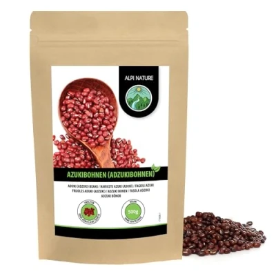 Image de Alpi Nature Haricots Azuki 500g, Rouges Entiers, Légumineuses sans Gluten, Adzuki Beans