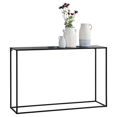 Afbeelding van [en.casa] Consoletafel 74x115x32 cm zwart mat