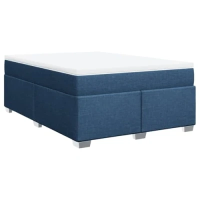 Afbeelding van vidaXL Boxspring met matras stof blauw 140x200 cm
