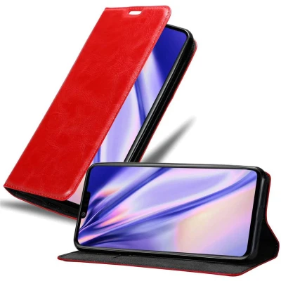 Afbeelding van Cadorabo Hoesje geschikt voor LG G8S in APPEL ROOD Beschermhoes met magnetische sluiting, standfunctie en kaartvakje Book Case Cover Etui