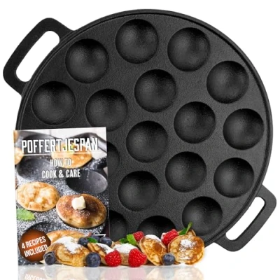 Afbeelding van IRONO Poffertjespan Inductie en Electrisch Poffertjesmaker 19 Poffertjes Gietijzeren Pan Maken