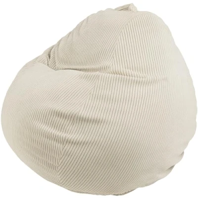 Afbeelding van Bananair zitzak van corduroy Zacht, comfortabel, gemakkelijk te vervoeren en wasbare hoes Grote voor woonkamer/slaapkamer volwassenen, jongeren, kinderen (80 x 70 cm, gebroken wit)