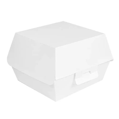 Afbeelding van 50 stuks hamburger schelpen &quot;Thepack&quot; 230 G/M2 13 x 12,5 9 cm wit nano micro golfkarton