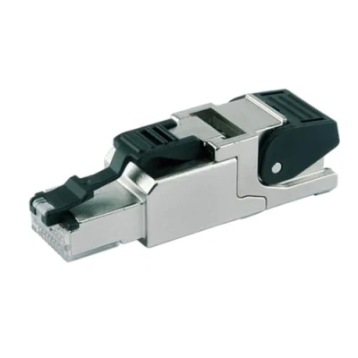 Afbeelding van Telegärtner MFP8 T568 A Cat.6A kabelconnector RJ 45, zwart, zilver, draadstekker (RJ 40 85 C)