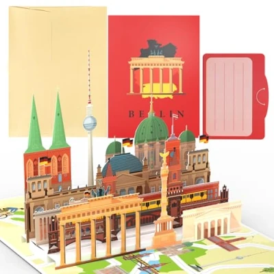 Afbeelding van Joyoldelf Berlin 3D pop up kaart, reisbon voor reizen of huwelijksreis, cadeaukaart, reiscadeau verjaardag, cadeaukaart vakantie in Duitsland