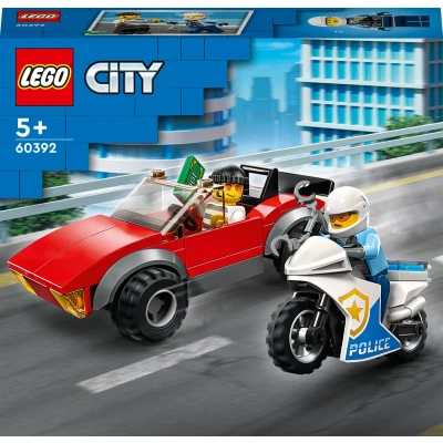 Afbeelding van LEGO City 60392 Achtervolging auto op politiemotor Set