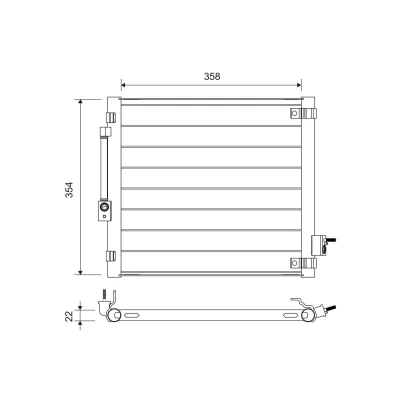 Afbeelding van VALEO 822759 Condensor Airco Zonder droger 13mm Aluminium 354mm
