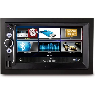 Afbeelding van Caliber Autoradio met Bluetooth USB, SD, AUX, AM, FM RDS 2 DIN Dubbel Achteruitrijcamera Ingang Handsfree bellen iOS Android USB Oplaadpoort (RMD805BT)