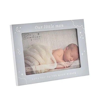 Afbeelding van Bambino babyfotolijst maan en sterren blauw 15,2 x 10,2 cm
