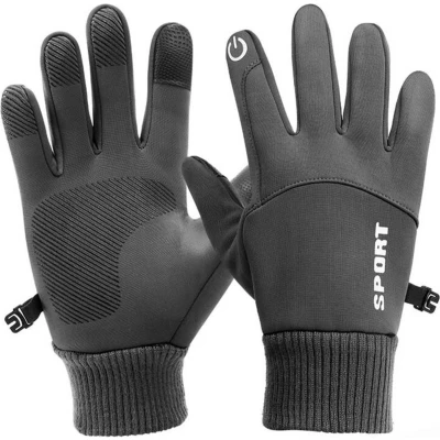 Afbeelding van New Age Devi Donkergrijs Waterdichte Touchscreen Handschoenen Maat L Heren &amp; Dames Sport Winter Scooter/Fiets/Wandelen Sinterklaas/Kerst Fleece