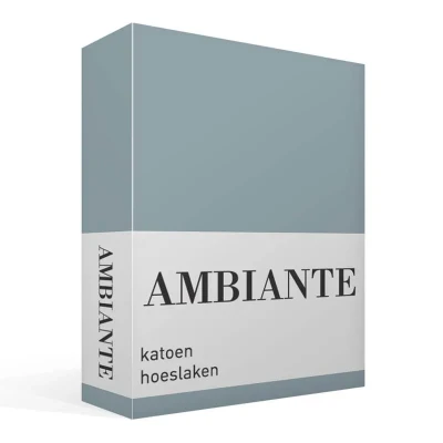 Afbeelding van Ambiante Cotton Uni hoeslaken 1 persoons (70x200 cm) Blauw