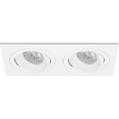 Afbeelding van Premium Inbouwspot Jasper Wit Verdiepte dubbele spot Extra Warm (2700K) Met Philips LED