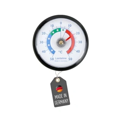 Afbeelding van Lantelme Koelkastthermometer, zelfklevende thermometer, ook geschikt voor vriezer, koelbox, koelvak, bimetaal en analoog, zwart