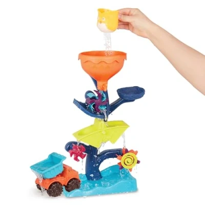 Afbeelding van B. toys uil en waterval waterwiel waterspel babybadspeelgoed 18 maanden +