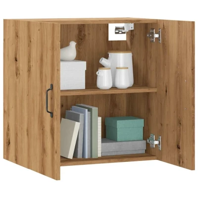 Afbeelding van Wandkast 60x31x60 cm bewerkt hout artisanaal eikenkleurig