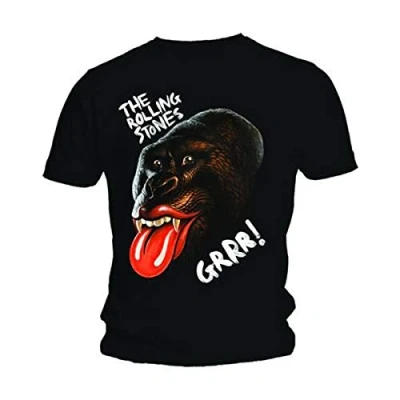 Afbeelding van The Rolling Stones Grrr Black Gorilla Heren T shirt XL Zwart