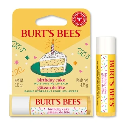 Afbeelding van Burt&#039;s Bees Baume à lèvres l&#039;arôme du gâteau d&#039;anniversaire, soin des hydratant avec cire d&#039;abeille et vitamine E, 100% d&#039;origine naturelle, 4,25 g