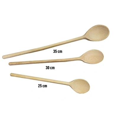 Afbeelding van Fackelmann Set van 3 houten lepels, bruin