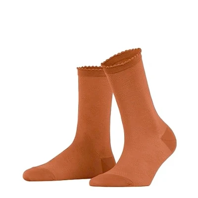 Afbeelding van FALKE Dames Bold Dot duurzame ademende sokken biologisch dun katoen extra zacht op de huid platte teennaad dunne randen fantasie stippenpatroon 1 paar, Oranje (Tandoori 8576)