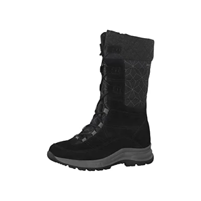 Afbeelding van Tamaris Comfort Snowboots, Dames, Maat: 40, Black Leer en textiel