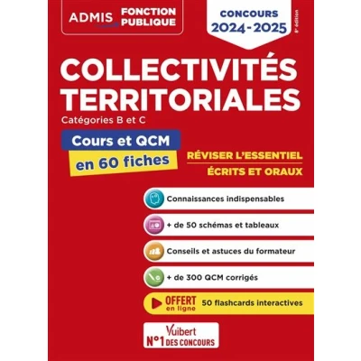 Image de Collectivités territoriales Cours et QCM Catégories A, B C L&#039;essentiel en 60 fiches