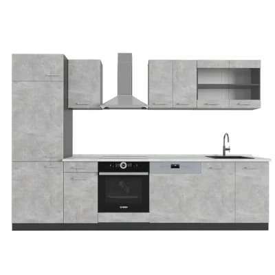 Afbeelding van Vicco Complete keukeneenheid R Line, Beton/antraciet, 300 cm , WB Marmer