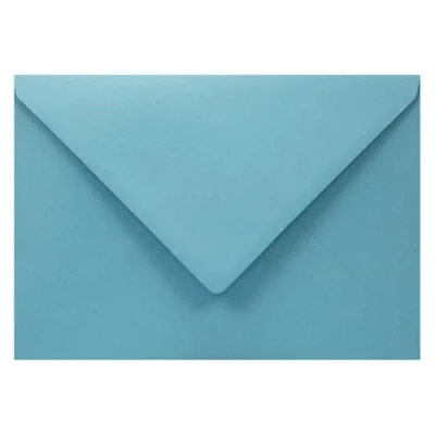 Afbeelding van Netuno 100 blauwe gerecyclede enveloppen C5 162 x 229 mm 140 g Woodstock Azzurro puntige klep kleurrijke eco vintage voor bruiloft verjaardag Kerstmis